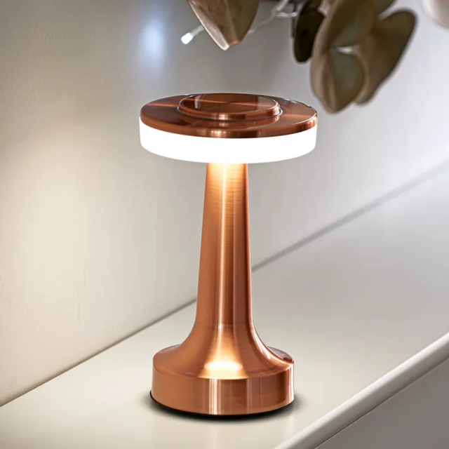 High Quality Restaurant Gold Luxury Usb Rechargeable Smart Lamp Restaurant Room Aluminum Cordless Night Light Led Table Lamp