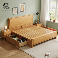 Lit de rangement en bois pleine grandeur, nouveau design, mobilier de chambre à coucher, prix usine, personnalisable, grand stock, expédition immédiate
