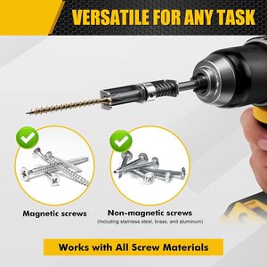 Spring-Loaded Screwdriver <b>Bits</b> 1/4 In Hex Shank Aluminum Alloy Silver Finish For Drill <b>Bit</b> <b>Security</b> - Product Image 4