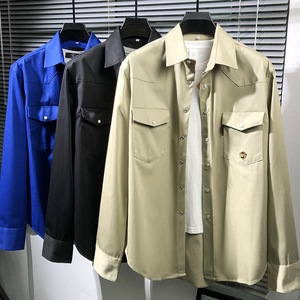 Camisa de Trabajo para Campos Petroleros, Color Caqui/Negro, 100% Algodón, Resistente al Fuego (NFPA 2112 FR), para Soldadura, Venta al Por Mayor - Product Image 3