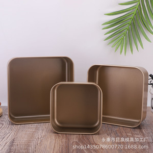 Square Baking Pans Carbon Steel Non Stick 6 8 9 Inch Cake Mold For Bread Chicken Cake Base Gold Color Oven Safe - Product Image 4