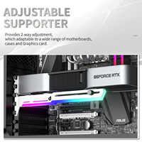 Soporte ajustable ARGB para GPU, soporte anticaída para tarjetas gráficas, compatible con carcasas de PC universales.
