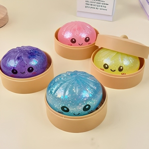 Juguete Antiestrés Kawaii Glitter Cube Dumpling Squishy <span class=keywords><strong>de</strong></span> TPR Suave, Juguete Sensorial Transparente con Cuentas <span class=keywords><strong>de</strong></span> Agua para Niños y Adultos, Regalo - Product Image 2