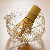 Bol à Matcha en verre borosilicaté texturé de style japonais fait à la main
