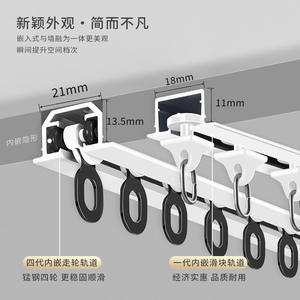 Riel Deslizante Moderno Flexible Preinstalado, Guía Superior Integrada, Riel Invisible para Cortinas, para Cocina Exterior, Apartamento, Hotel - Product Image 2