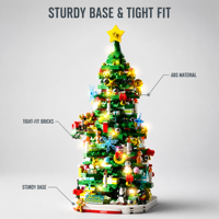 Ensemble de construction de blocs nano créatifs éducatifs ABS de 800 pièces sur le thème de Noël, arbre de Noël, jouet de construction en boîte