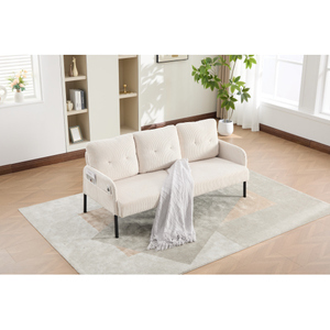 Sofá Cama Doble Extra Grande, Moderno, de Felpa, Tapizado en Corduroy, con Espuma Viscoelástica Ecológica, Acogedor, para Dormitorio, con Patas de Metal - Product Image 6