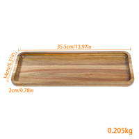 Plateaux de service rectangulaires en bois d'acacia massif GL pour la décoration de la maison, les aliments, les légumes, les fruits