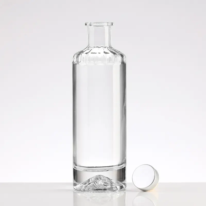 공장 맞춤형 위스키 유리 병 500ml750ml1000ml 정신 유리 병은 알루미늄 뚜껑으로 젖을 수 있습니다