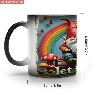 Mug en céramique noir givré 11oz, tasse magique changeante de couleur, pour les boissons quotidiennes - Product Image 1