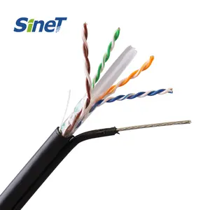 Outdoor Zelfdragende Cat5e Massief Gestrande Staaldraad Utp Cat6 Netwerkkabel Messenger Kabel