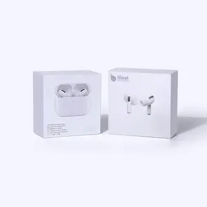 Buy Custom Coated Paper White Lid And Base Wireless Earbuds Earphones Box For Apple Air pods Pro Headphones Packaging Box