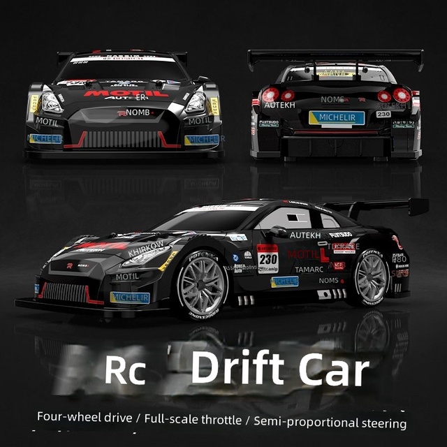 High Speed RC Remote Control Car, Full Proportion GTR Electric 4WD Drift Racing Car, Kids Car Model Toy Gift for Boys