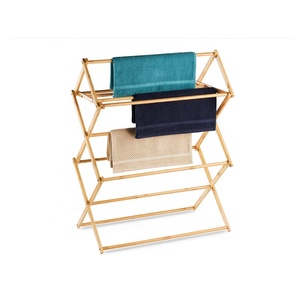 Séchoir à linge pliable en <span class=keywords><strong>bambou</strong></span>, gain de place, pour vêtements, séchoir à vêtements en bois - Product Image 3
