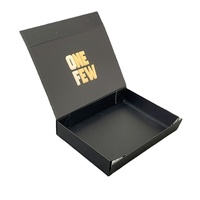 Coffrets cadeaux en papier avec Logo personnalisé, 10 pièces, emballage en carton repliable avec fermeture magnétique, boîte plate noire