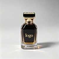 Flacon de parfum en verre carré de luxe pour femmes, personnalisé avec votre marque, 30 ml, 50 ml, 100 ml, avec bouchon