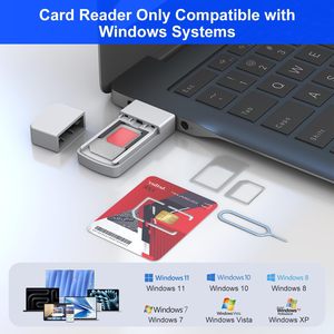 Kit Adaptador de Tarjeta SIM con Pin Expulsor - Lector de Tarjetas SIM USB para Computadora Portátil con Windows - Product Image 3
