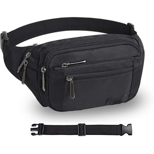 Large Fanny Packs Women Men Waist Belt <b>Bags</b> Fashion Zipper <b>Crossbody</b> <b>Bag</b> for Travel Walking Running Hiking Black - Product Image 5