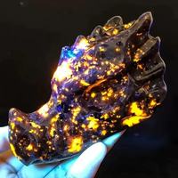 Figura de Animal Tallada en Cristal Natural Yooperlite, Fluorescente con Luz UV, para Decoración del Hogar, Venta al Por Mayor