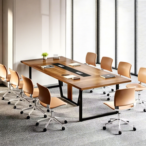 <span class=keywords><strong>Table</strong></span> de conférence de 8 pieds pour 10 personnes, grande <span class=keywords><strong>table</strong></span> de <span class=keywords><strong>réunion</strong></span>, tables de salle de conférence modernes avec gestion des câbles - Product Image 1