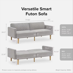 Sans quốc tế thương mại điện tử đầy đủ KD hai chỗ ngồi vuông hiện đại futon Sofa giường cho phòng khách - Product Image 6