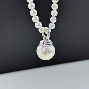 ตัวเรือนจี้เงินแท้ S925 สำหรับใส่ลูกปัดกลมขนาด 10-13 มม. อุปกรณ์ทำสร้อยคอแฟชั่น DIY พร้อมตัวปิด 31157 อุปกรณ์ทำเครื่องประดับ - Product Image 3