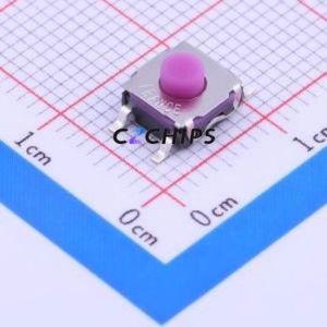 KSEK43GLFS Tactile Switch SMD Switch Single Pole Single Throw Round Button 2.25N Vertical Mount - Product Image 1