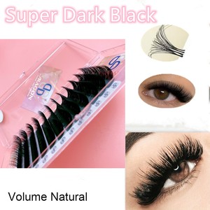 Extensiones de Pestañas de Cachemira Profesionales Hechas a Mano de 5-25 mm, Super Oscuro Negro, Rizo Estable y Consistente - Product Image 1