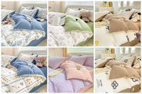 Offre Spéciale – Parure de lit de luxe 4 pièces King Size en tissu haute densité, motif floral européen, qualité hôtelière