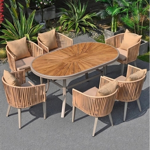 Set Tavolo da Esterno in Rattan STG, Set da Pranzo per Balcone, Giardino e Hotel, per 4/6/8 Persone - Product Image 3