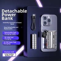 HXB 2026 Nouvelle batterie externe détachable 5000 mAh, charge rapide 20W, batterie Li-Ion remplaçable, chargeur portable Type-C, logo personnalisé