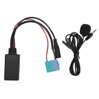 Câble audio auxiliaire pour voiture avec microphone, port MINI ISO pour stéréo, port 8 broches, port 6 broches, connecteur DC