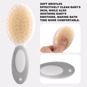 Kit per la cura del bambino con spazzola morbida, pettine arrotondato, strumenti per unghie sicuri e custodia per neonati e bambini piccoli - Product Image 3