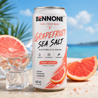 Boisson Énergisante Halal Pamplemousse Citron Frisant aux Électrolytes et Taurine, Saveur Personnalisée, 330ml, en Canette