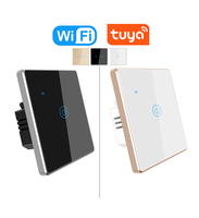 86 type Eu/UK Standard 1/2/3/4 Gang Wifi Tuya google sans fil APP tactile panneau de verre or/ruban métal frontière mur interrupteur intelligent