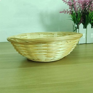 Panier en bambou tressé à la main, bol de rangement rond pour fruits et légumes, utilisation en cuisine, couleur naturelle - Product Image 2