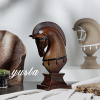 Ornements en résine An de Cheval Chinois, design moderne et épuré, pour l'agrandissement de la maison, le salon, le meuble TV, le bureau et la décoration intérieure.