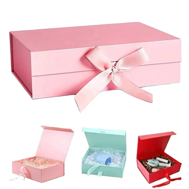 Magnet Clamshell Folding Box Exquisite Birthday Gift Box Bow Gift Box Packaging Present Packaging Bags