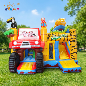 Camion de divertissement gonflable combiné trampoline - Matériel PVC, couleur personnalisable, ignifuge, imperméable, installation facile, taille personnalisée - Product Image 1