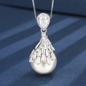 Nouveauté 2026 : Parure de bijoux haut de gamme en cuivre plaqué or avec perles blanches incrustées, pour femme, 16-14 mm, vente en gros - Product Image 3