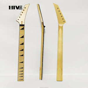 جيب مزدوج الجرح 24 سلسلة القيقب الطبيعي الأسود الثلاثي retted الغيتار الكهربائي الرقبة هيدستوك دون سلك الخلفي - Product Image 6