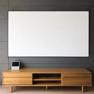2023 Tường 60-150 inch khung 16:9 Màn hình máy chiếu PVC mờ trắng hẹp biên giới 1cm khung cố định màn hình chiếu Rạp hát tại nhà - Product Image 1