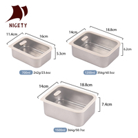 Contenedor de Alimentos de Titanio Puro al por Mayor de Fábrica, Tapa de Vidrio, Hermético, Antibacteriano, Lonchera de 700, 1200, 1500 ml