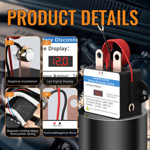 240A 12VDC Магнитное реле с фиксацией, дистанционное отключение батареи, реле управления питанием со светодиодным цифровым дисплеем - Product Image 4