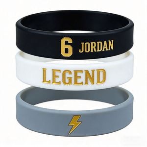 Multi-Color Printed Logo for Team Building and Celebrations Silicone Wristbands - Product Image 1