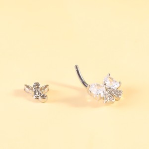 CRYSPURE Tendance Longue Pendentif <span class=keywords><strong>Gland</strong></span> 14g Acier Inoxydable Anneau de Nombril Femme Zircon Lotus Aile d'Ange Bijoux de <span class=keywords><strong>Piercing</strong></span> Ventre Vente en Gros OEM - Product Image 3