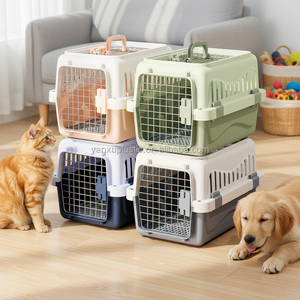 Cage de transport classique en plastique rigide respirant, approuvée par les compagnies aériennes, avec bouton, pour petits animaux et oiseaux - <span class=keywords><strong>Vente</strong></span> en gros pour animaleries - Product Image 2