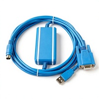 Cable de Comunicación PLC Industrial Personalizado DC USB-SC09-FX DB9 Hembra Mini DIN, Cable de Datos para Programación de Equipos de Automatización