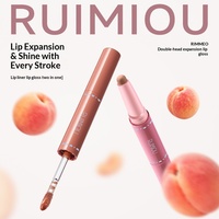 [Ruimio] Gloss à lèvres repulpant double embout, effet lèvres pulpeuses, crayon à lèvres, blanchissant, anti-transfert, nacré
