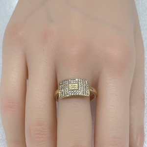 JML Venta Directa de Fábrica Anillos de Latón Laminado en Oro de 14K Estilo Mónaco con Circonita Cúbica y Diamante Brillante Personalidad Hip Hop - Product Image 6